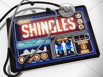 Shingles  Diagnosis on the Display of Medical Tablet.