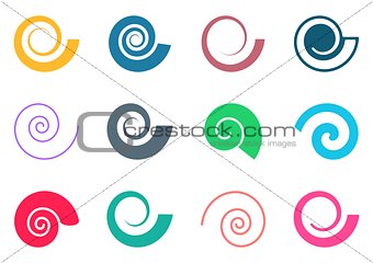 Colorful spiral icons