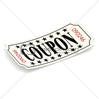 Coupon ticket on white background