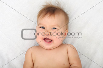 Cute baby smiling happy