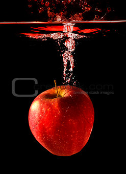 Apple Falling To Water
