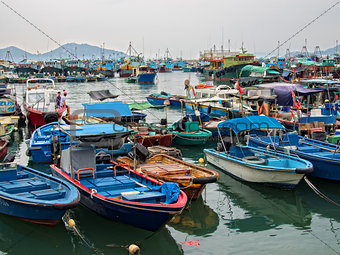 boats at cheung chau scenic hong kong