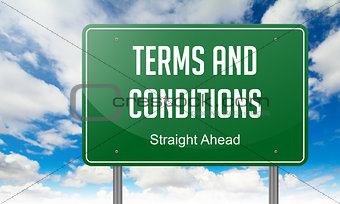 Terms and Conditions on Highway Signpost.