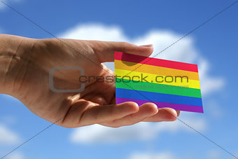 Rainbow flag on visiting card