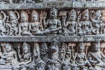 stone carving detail Angkor Thom Cambodia