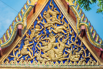 roof detail Wat Pho temple bangkok Thailand