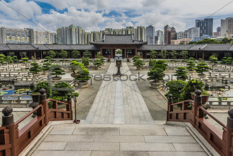 Chi Lin Nunnery courtyard Kowloon Hong Kong 