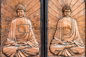 doors buddha carving Soho Central Hong Kong 