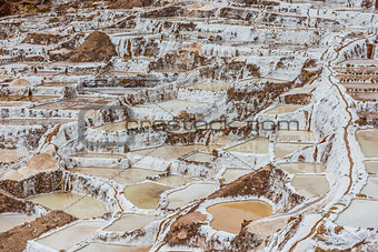 Maras salt mines peruvian Andes  Cuzco Peru