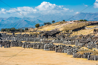 Sacsayhuaman ruins peruvian Andes  Cuzco Peru