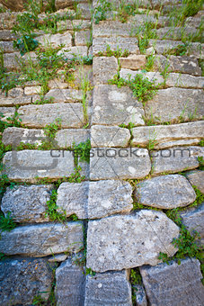 Detail of Acropolis Wall at Troy in Turkey