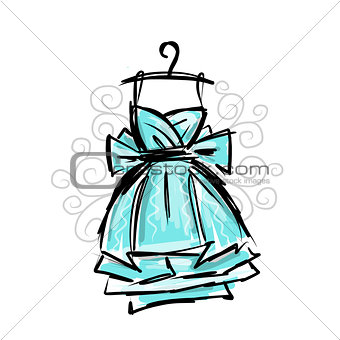 Dress on hangers, sketch for your design