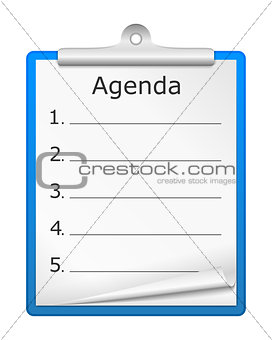 Agenda on Clipboard
