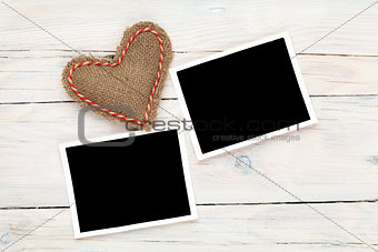 Photo frames and valentines toy heart