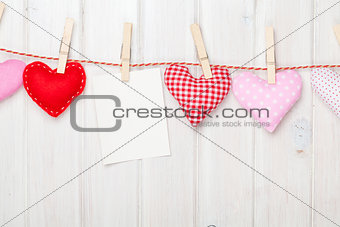 Photo frame and valentines day toy hearts