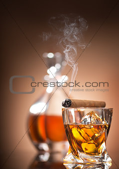 Cigar on glass
