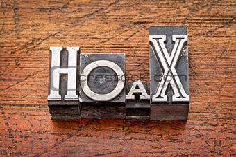 hoax word in  metal type