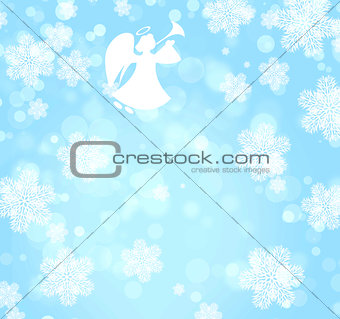 Christmas background with angel