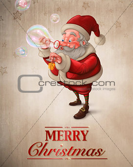 Santa Claus and the bubbles soap Greeting card