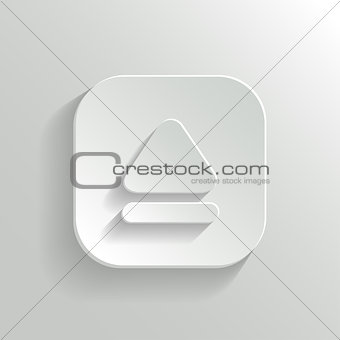 Up arrow icon - vector white app button