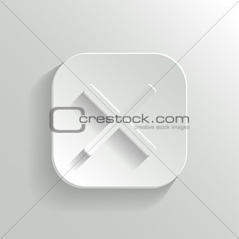 Cancel icon - vector white app button