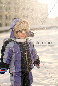 Little Boy Having Fun during winter