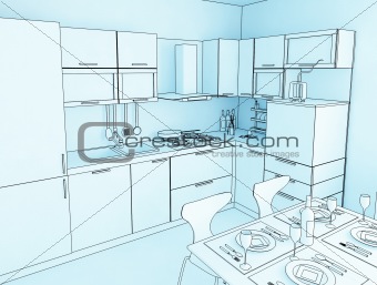kitchen cartoon style
