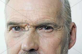 Old man's eyes closeup