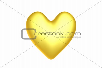 3d render of a golden heart