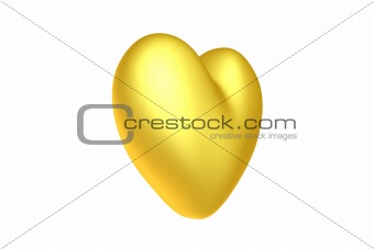 3d render of a golden heart