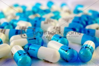 White-blue capsules