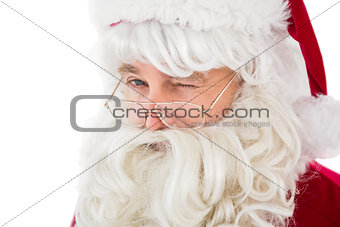 Portrait of santa claus winking