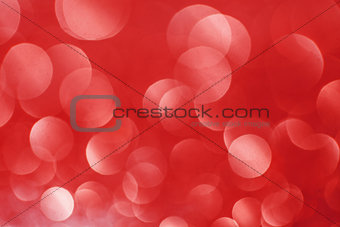 Abstract bokeh red christmas background.