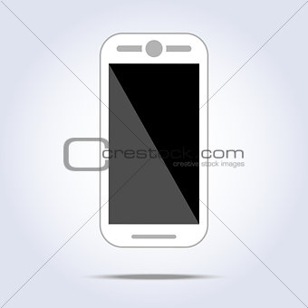 White phone illustration on white background