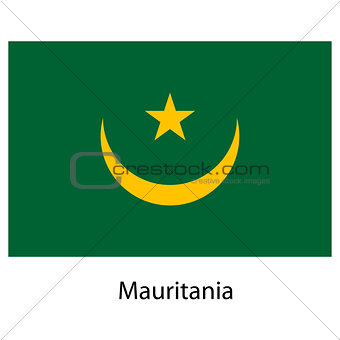 Flag  of the country  mauritania. Vector illustration. 