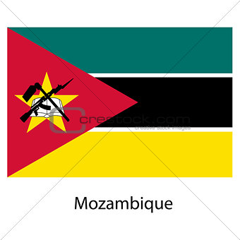 Flag  of the country  mozambique. Vector illustration. 