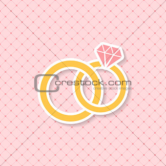Wedding card with rings