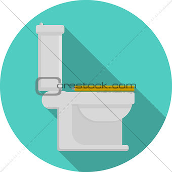 Flat vector icon for toilet