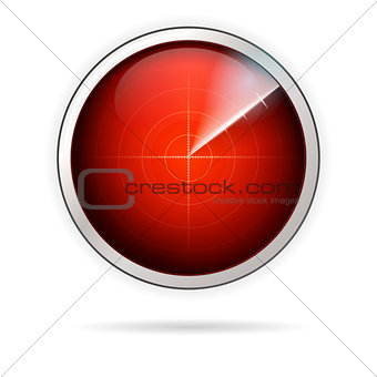 Vector icon for red radar