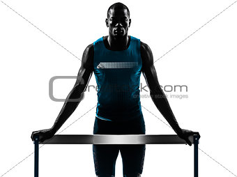 man hurdler runner  silhouette