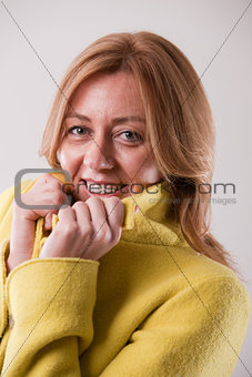 blonde mature happy woman portrait