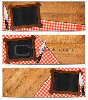 Set of Kitchen Banners with Blackboard