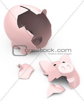 the broken piggy bank