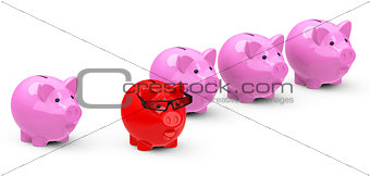 the red piggy bank