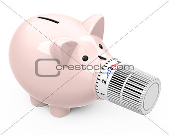 piggy bank with thermostat nose