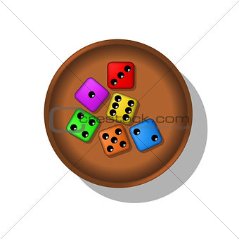 Playing dices in a cup