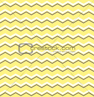 Tile vector pattern with white and brown zig zag on yellow background