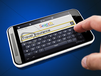 Travel Insurance in Search String on Smartphone.