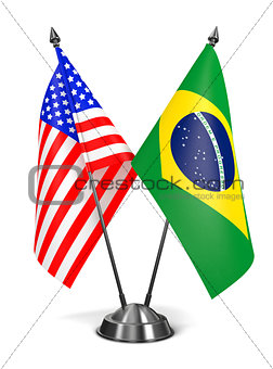 USA and Brazil - Miniature Flags.