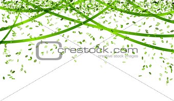 falling green confetti